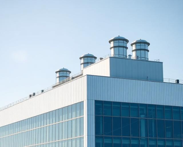 Site industriel avec toiture technique